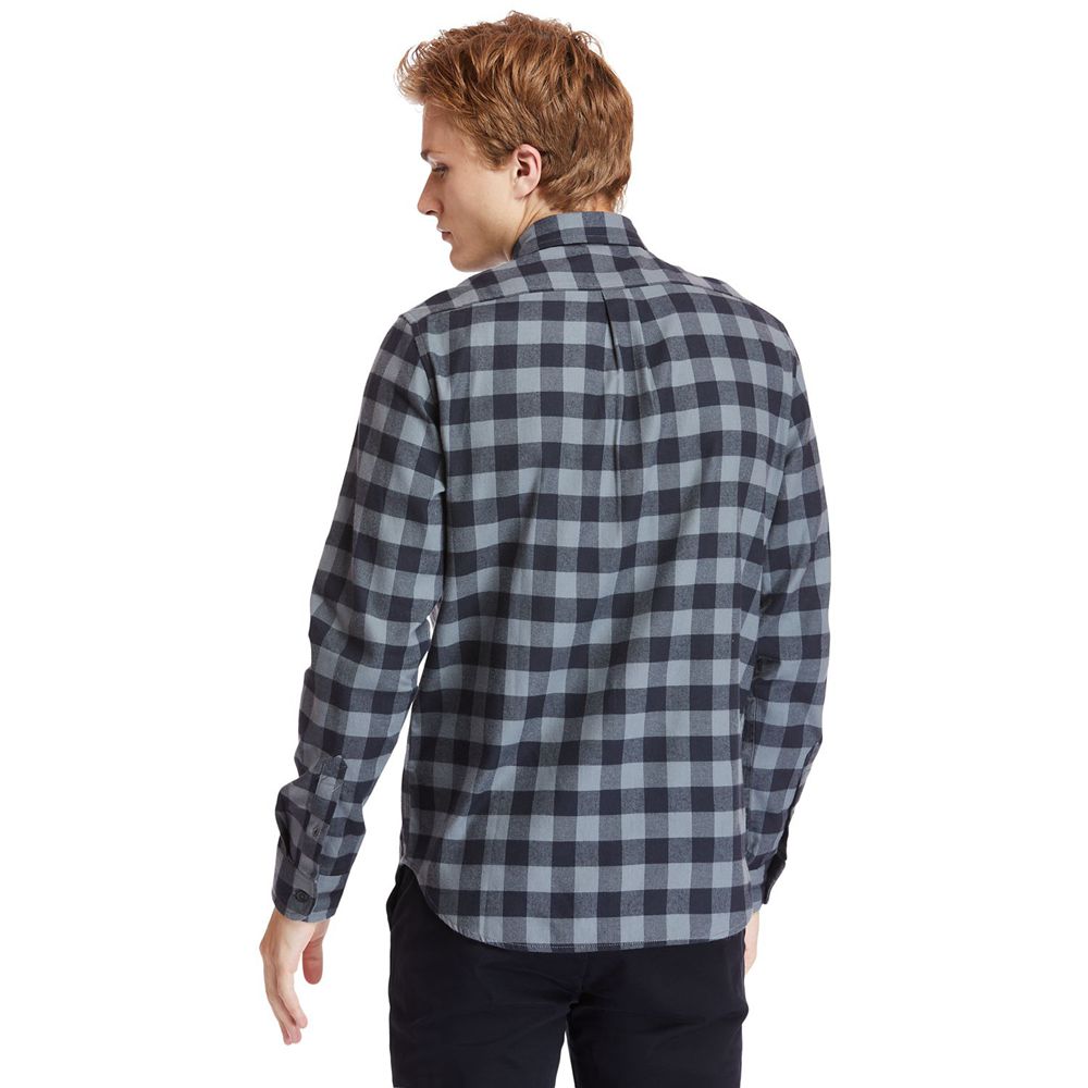 Camasi Timberland Barbati Gri - Nashua River Long-Sleeve Flannel Check - Romania - GVQZHS453